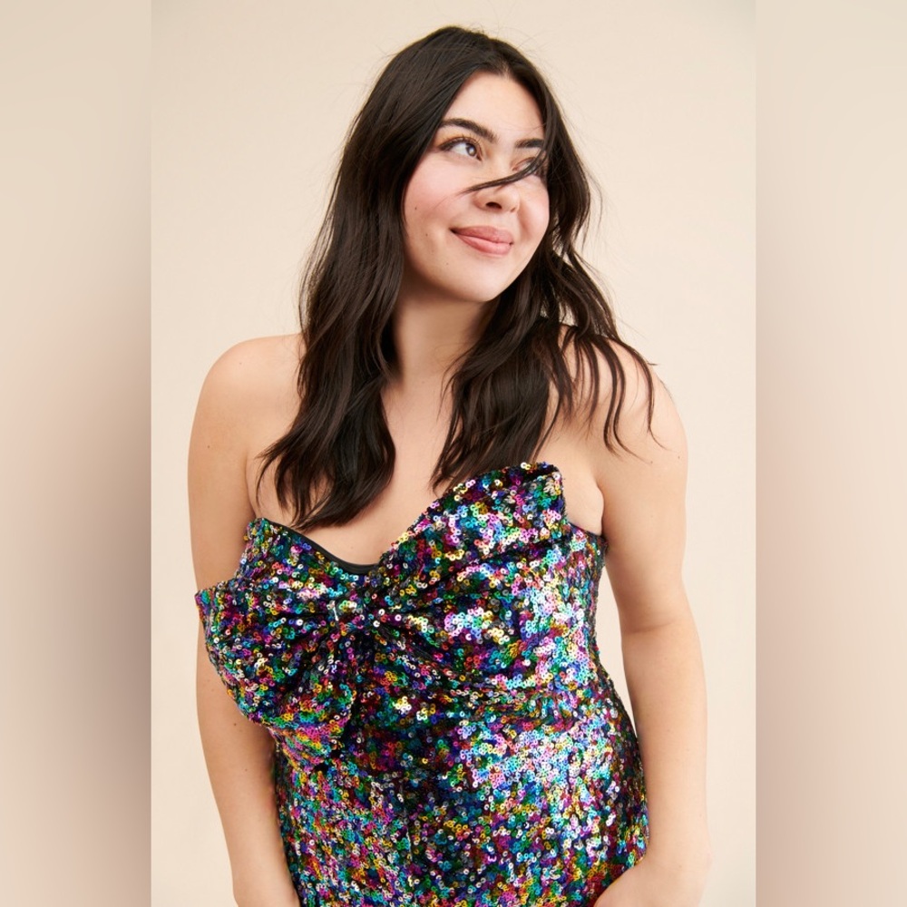 Anthropologie Multicolor Sequin Wide-Leg Jumpsuit - Picture 3 of 11